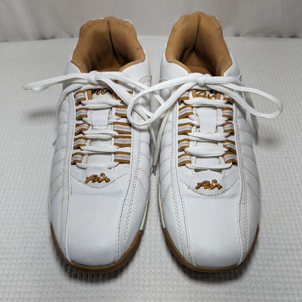 Men's Air Athletic Running Shoes, Tan/White, Size 7.5